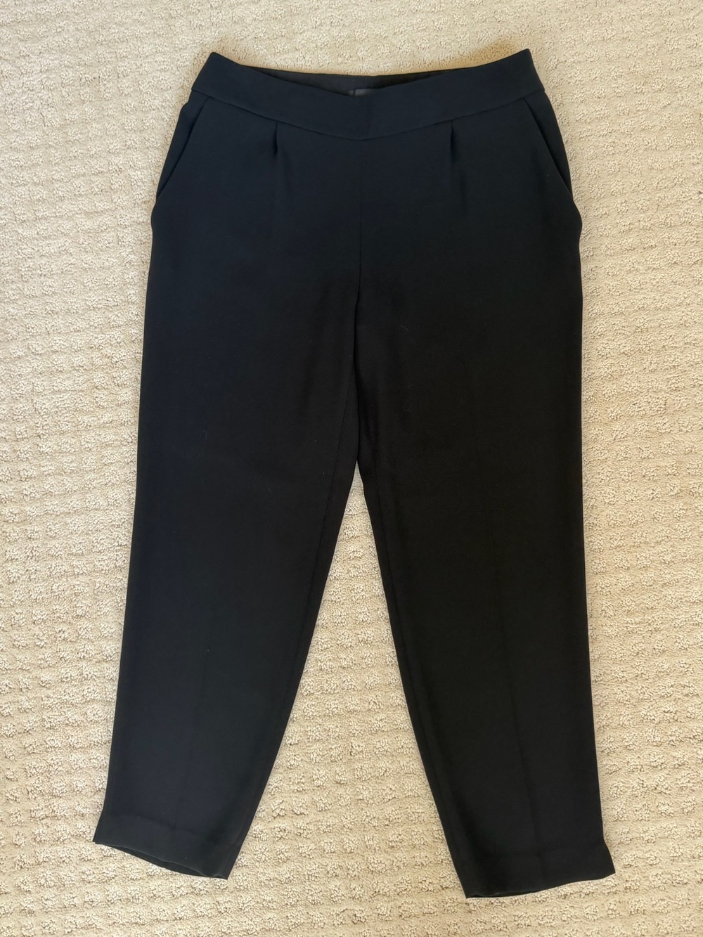 J. Crew Pleated Tailored Ankle Crop Pants, Black, size 2